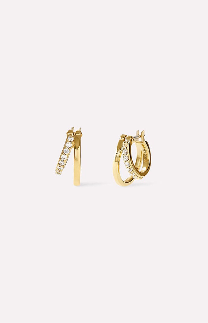 ana luisa◆10Kゴールド ミニティアドロップピアス Gold Stud Earrings - Gold Teardrop Huggie Studs | Ana Luisa