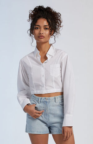London Cropped Button Down Shirt image number 1