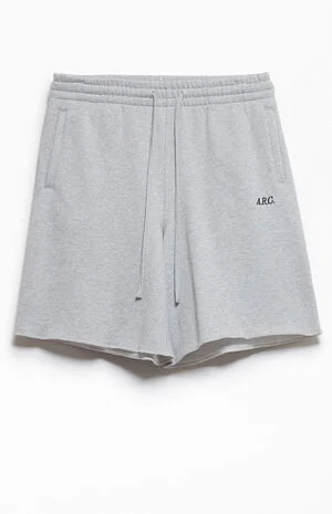 Heather Grey Standard Long Fleece Sweat Shorts image number 1