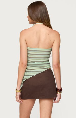 Sari Striped Strapless Asymmetric Top image number 3