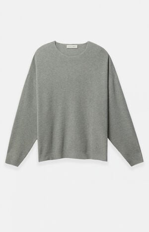 Concrete Heather Waffle Knit Long Sleeve T-Shirt image number 1