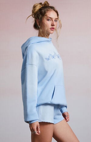 Butterflies Embroidered Pullover Hoodie Butterflies Embroidered Pullover Hoodie image number 4