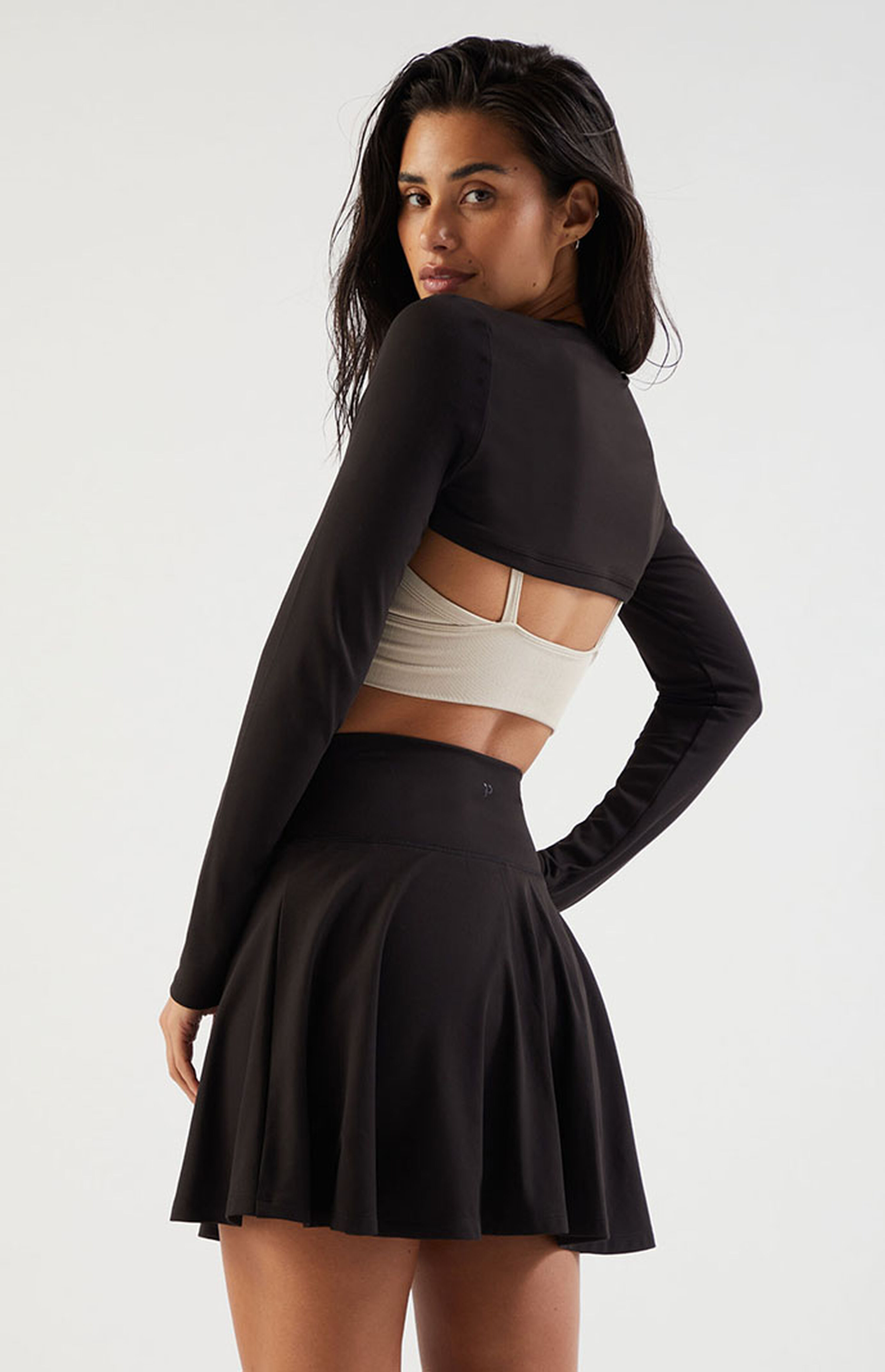 PAC 1980 PAC WHISPER Black Active Crossover Front Mini Skirt | PacSun