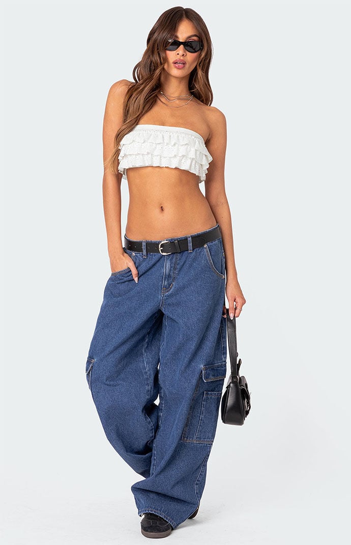 Edikted Super Oversized Belted Boyfriend Jeans PacSun