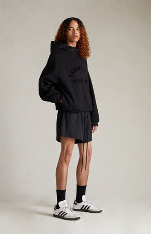 Jet Black Nylon Fleece Hoodie image number 5