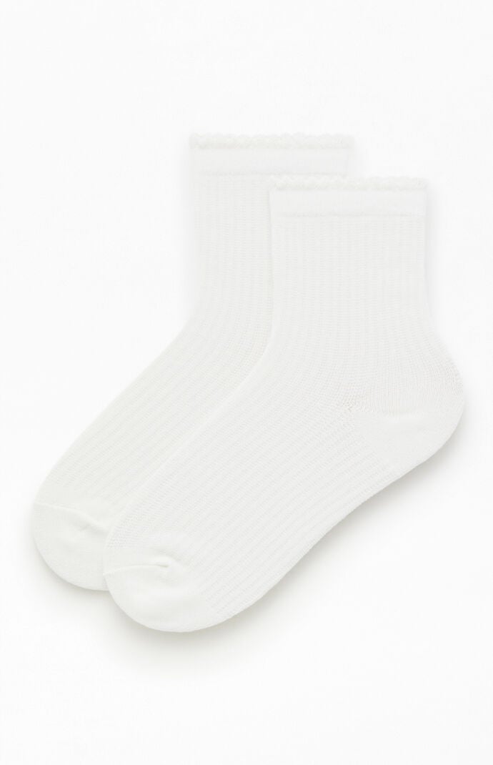 John Galt White Ankle Socks