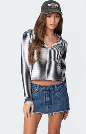 Madison Striped Zip Up Hoodie image number 1
