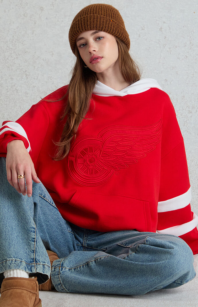 WILD COLLECTIVE Women's x NHL Detroit Red Wings Contrast Hoodie - Size XL