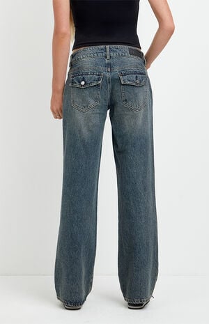 Zoe Low Rise Girlfriend Jeans Dark Blue image number 4