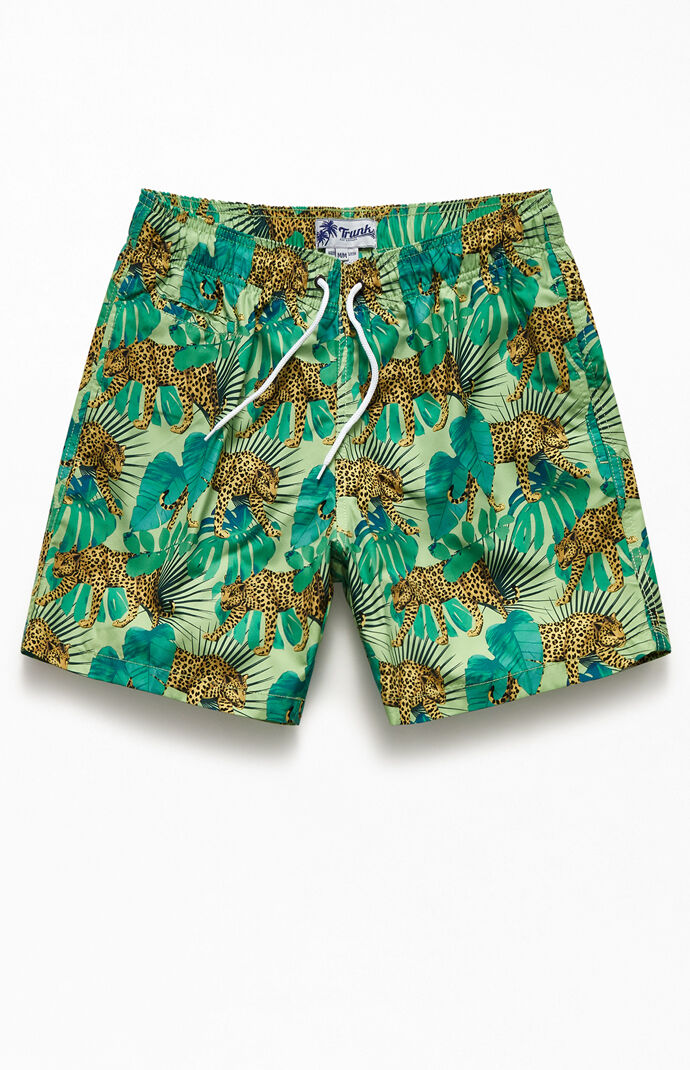 Leopard Palm 17" Swim Trunks