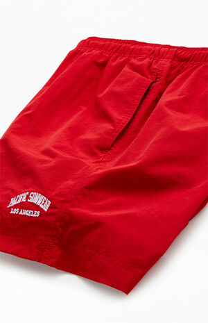 Red Nylon Collegiate 6.5" Swim Trunks image number 4