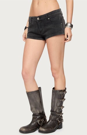 Syra Zipper Low Rise Denim Shorts image number 2