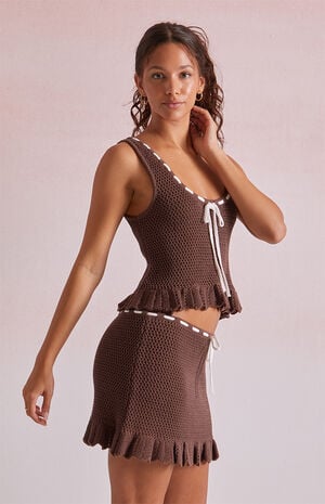 Lilliana Tie Crochet Tank Top image number 4