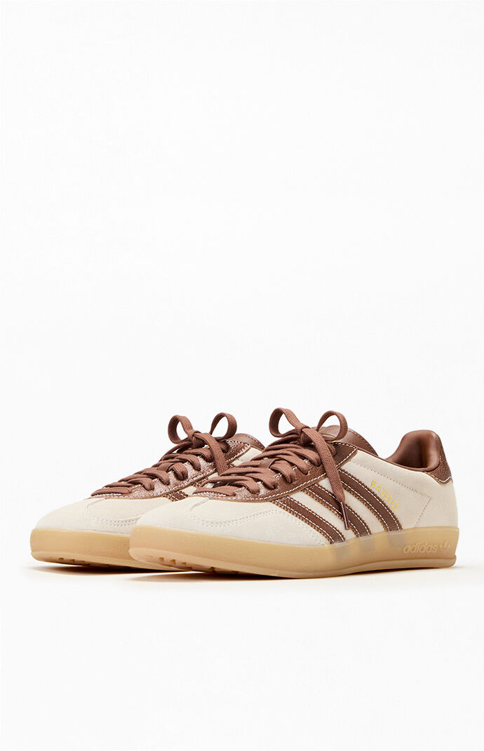 adidas Brown & White Gazelle Indoor Shoes