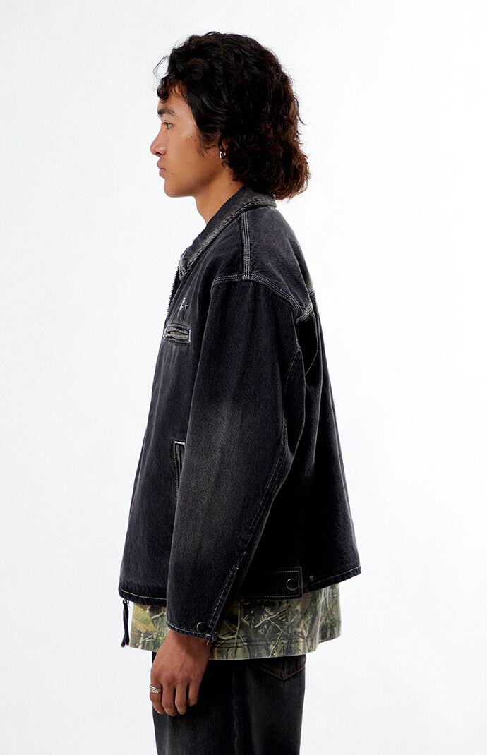 Pacsun Black Washed Denim Gas Jacket | Pacsun