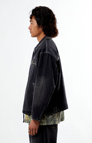 Black&nbsp;Washed Denim Gas Jacket image number 3