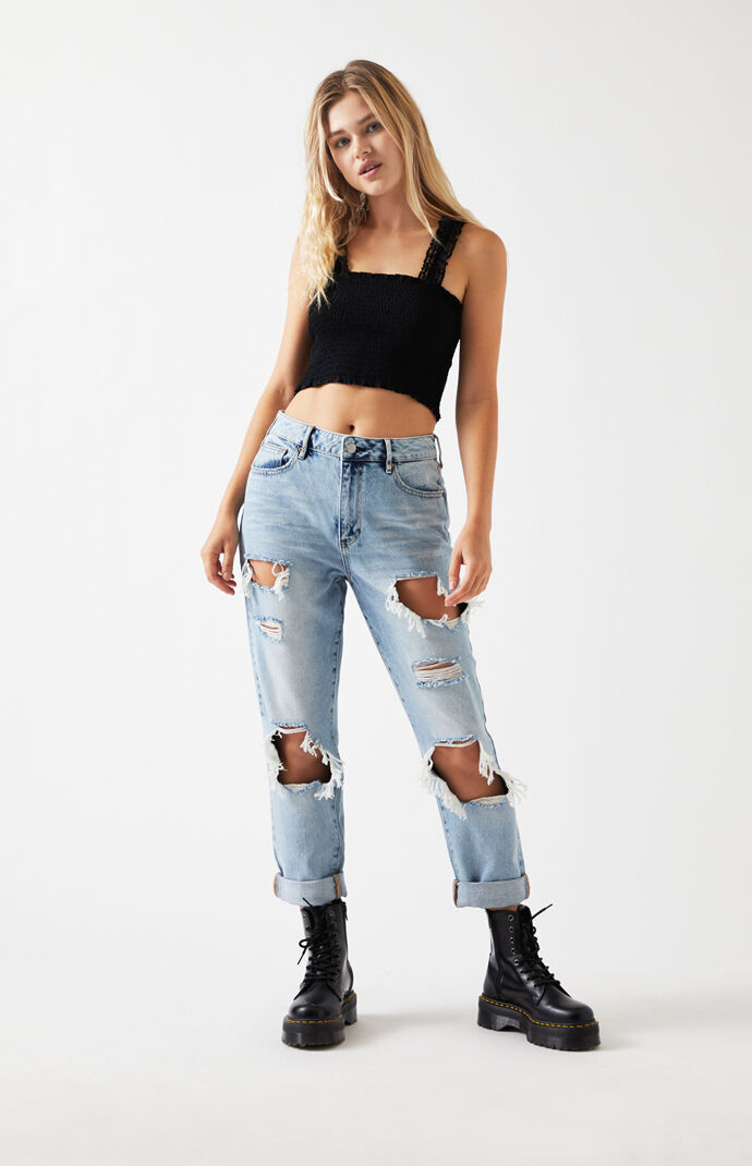 Lace Trim Smocked Tank Top