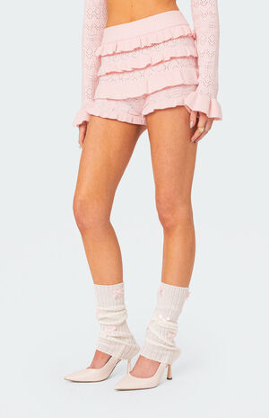 Lindsay Ruffle Knitted Shorts image number 2