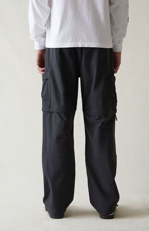 Performance Black Baggy Zip Off Cargo Pants image number 5