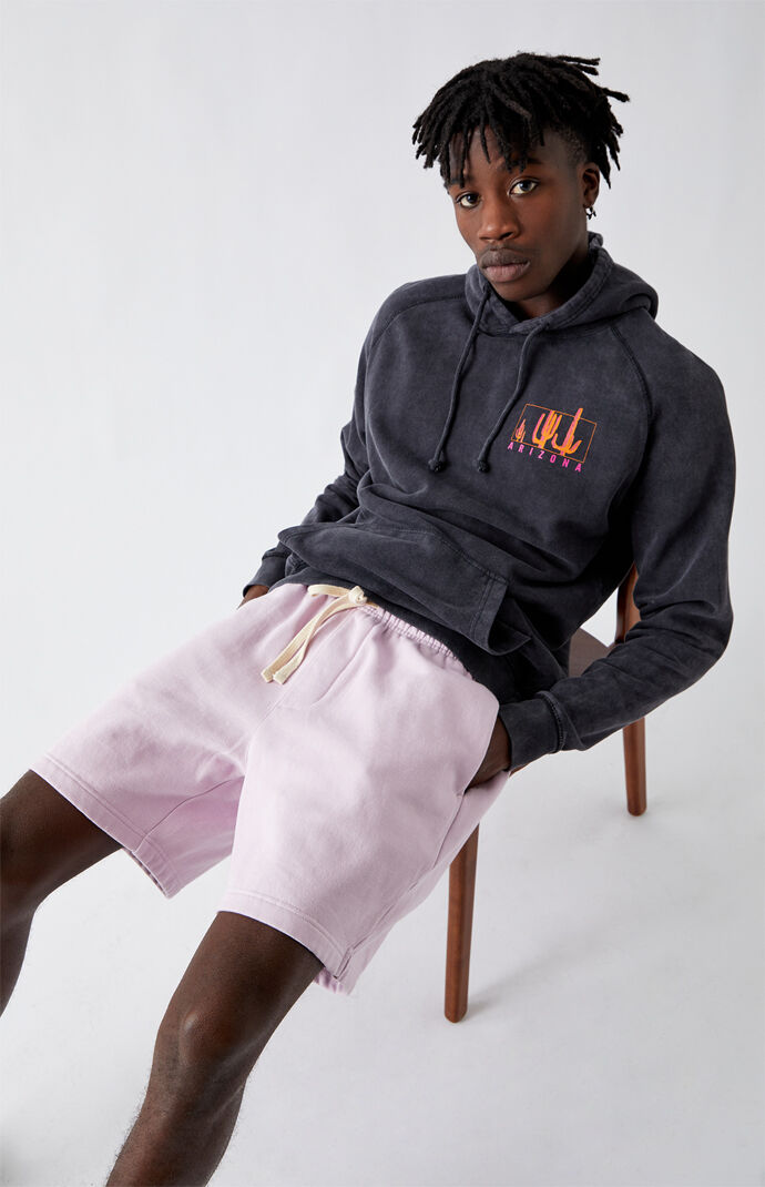 Purple Fleece Drawstring Volleyball Shorts