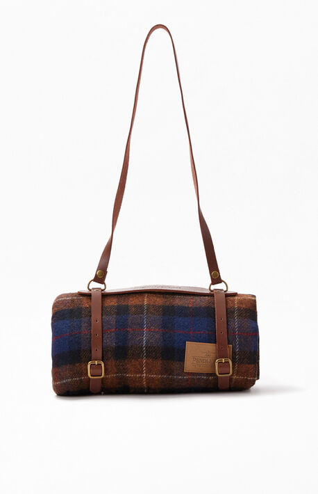 Brown &amp; Blue Carry Along Moto Robe Blanket