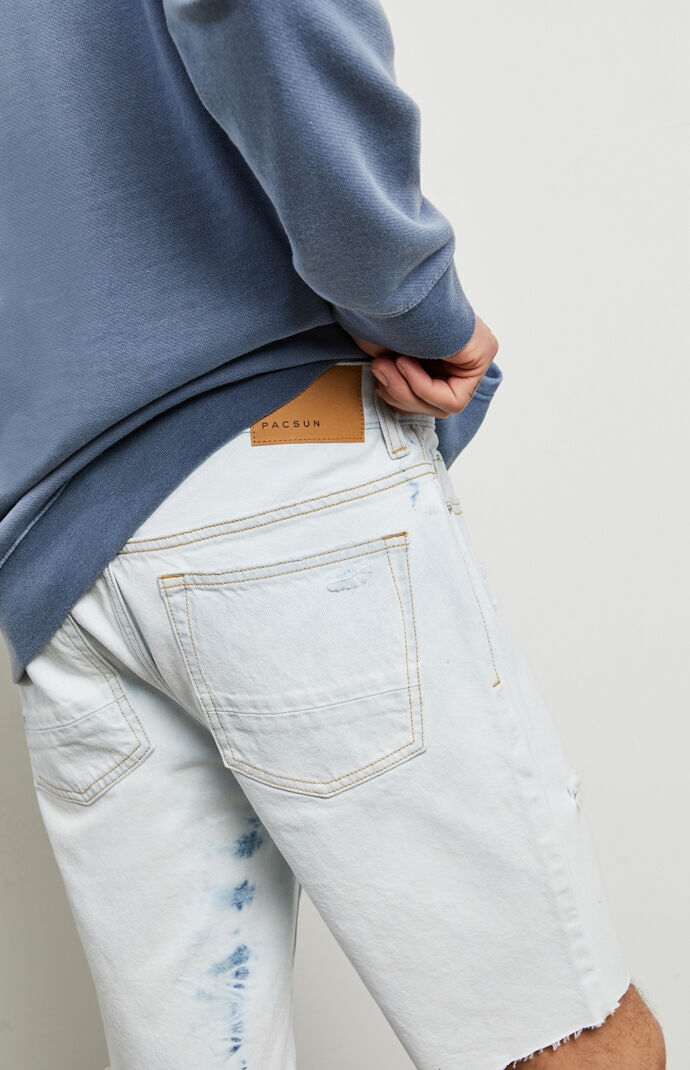 Tie-Dyed Denim Shorts
