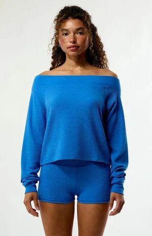 Active Aspen Waffle Knit Off-The-Shoulder Top image number 2