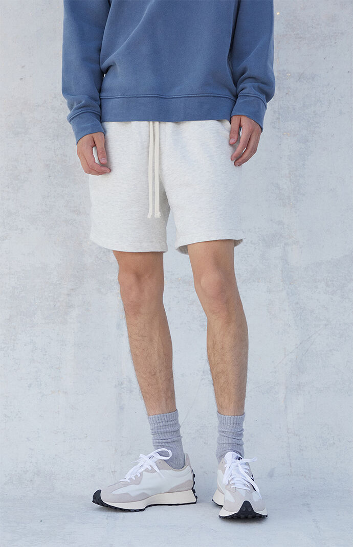 White Heather Fleece Volley Shorts