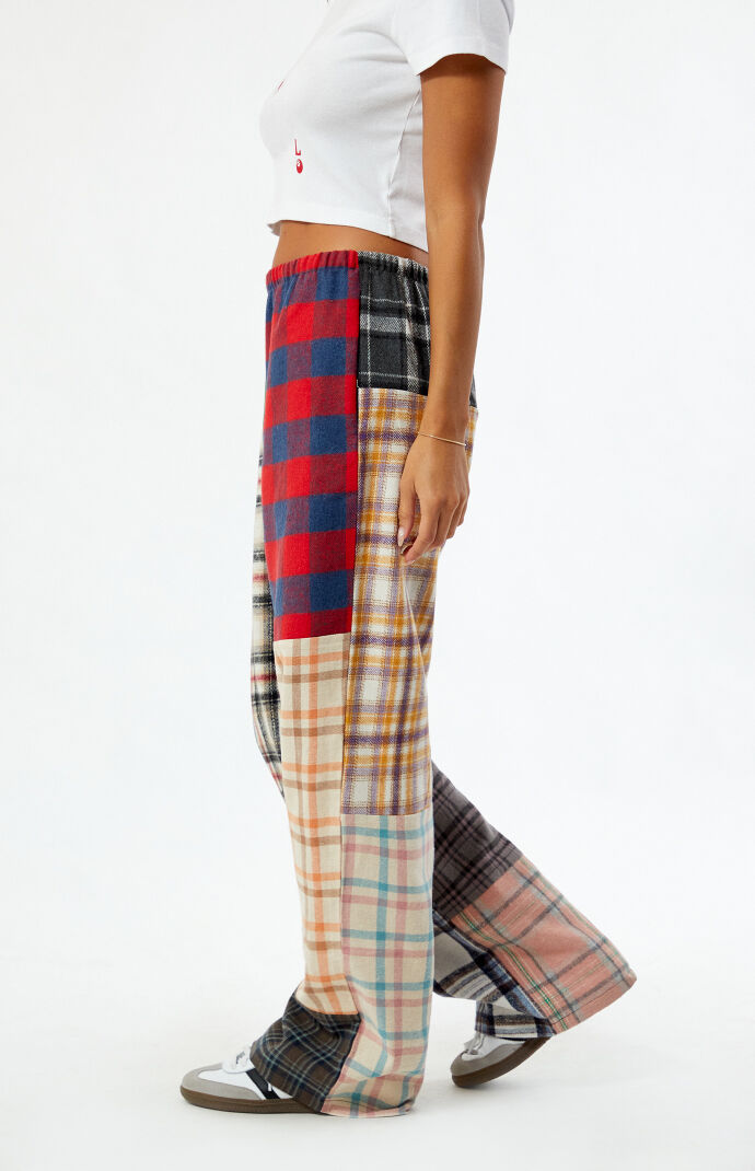 Plaid Patchwork Sweatpants