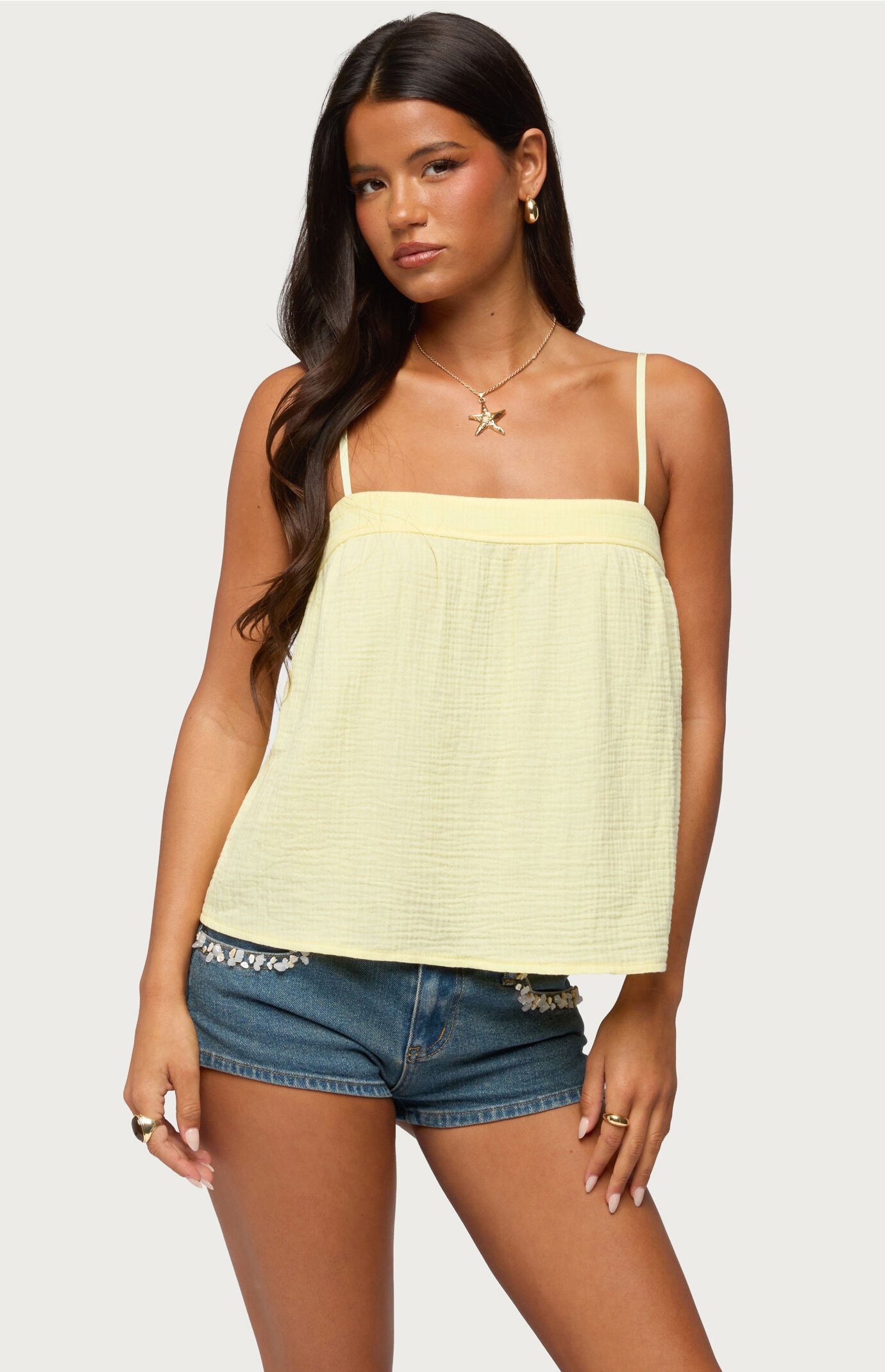 Edikted Sapphire Textured Tank Top