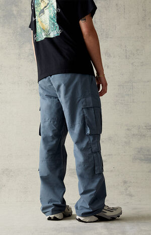 Blue Baggy Cargo Pants image number 4