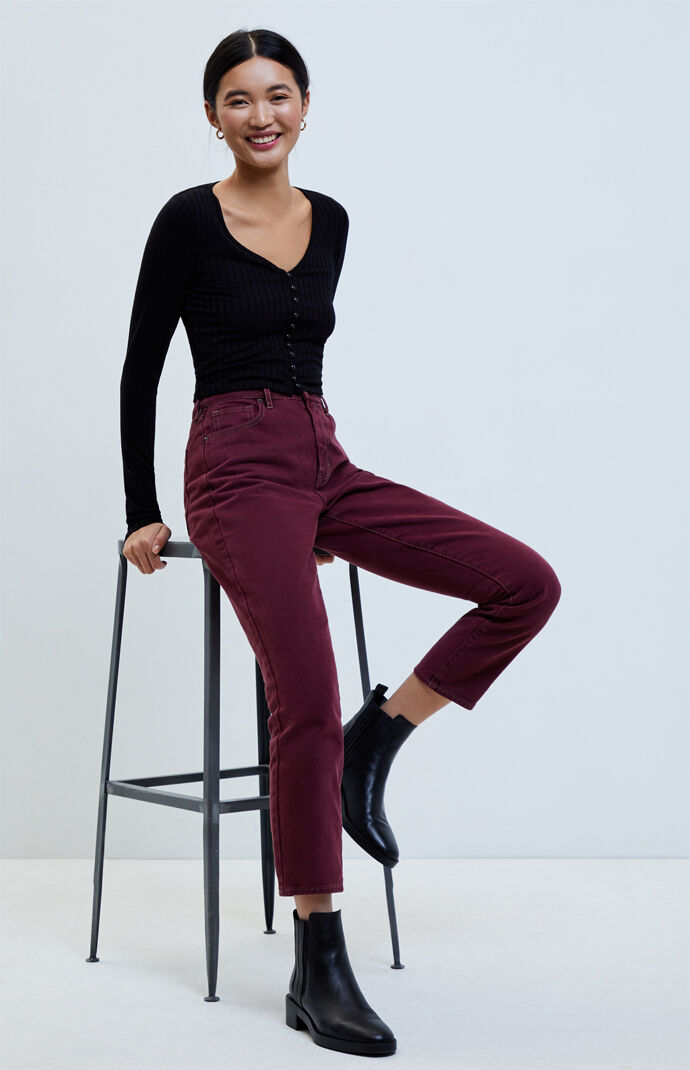 Long Sleeve Button Front Top