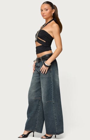 Zola Cutout Beaded Halter Top image number 4