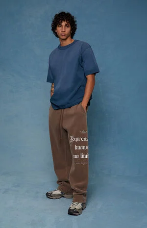 Brown Expressions Baggy Sweatpants image number 1