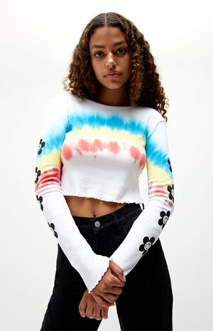 Rainbow Floral Long Sleeve T-Shirt Rainbow Floral Long Sleeve T-Shirt image number null