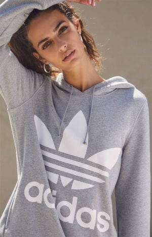 adidas Adicolor Heather Grey Trefoil Hoodie | PacSun