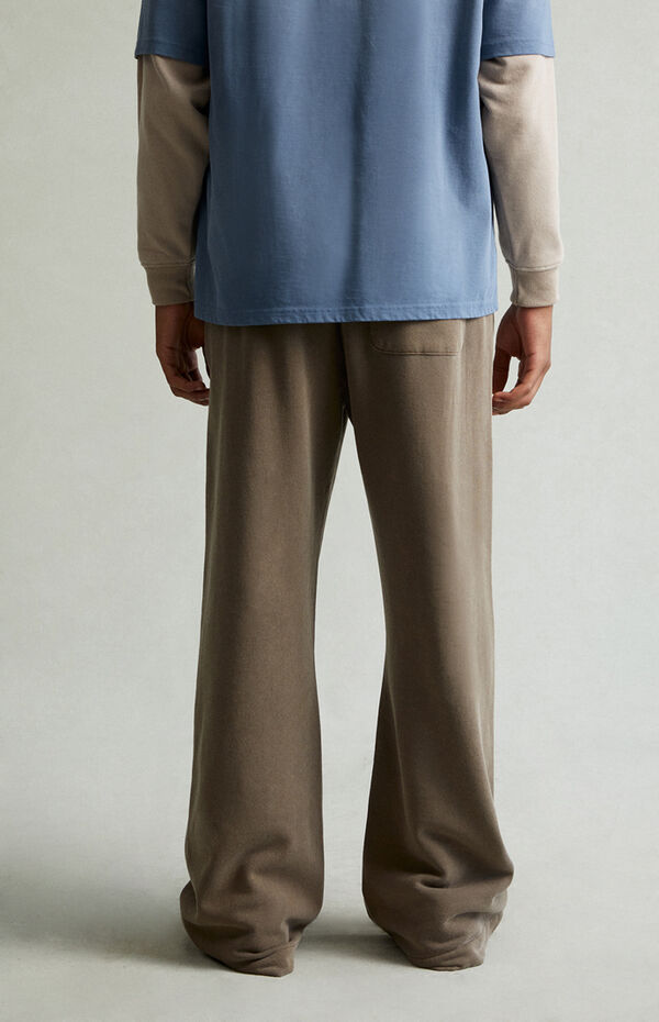 Pacsun Brown Fleece Baggy Bootcut Sweatpants