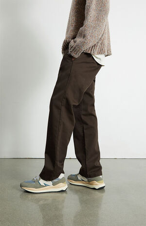 Brown Straight Loose Fit Chino Pants image number 3