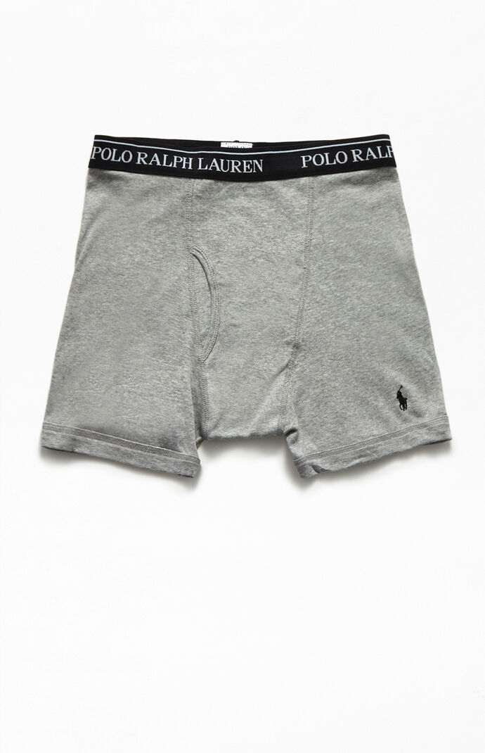 Gray & Black Three-Pack Boxer Briefs