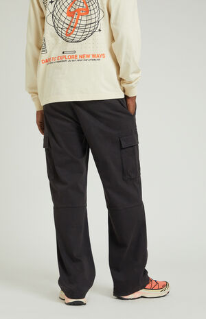 Stretch Brody Black Cotton Cargo Pants image number 4