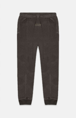 Women's Off Black Velour Sweatpants image number 1