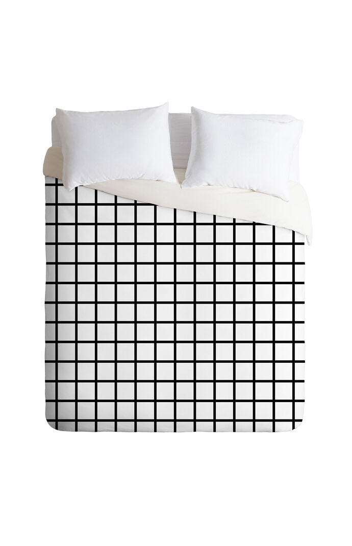 Monochrome Grid Duvet Set