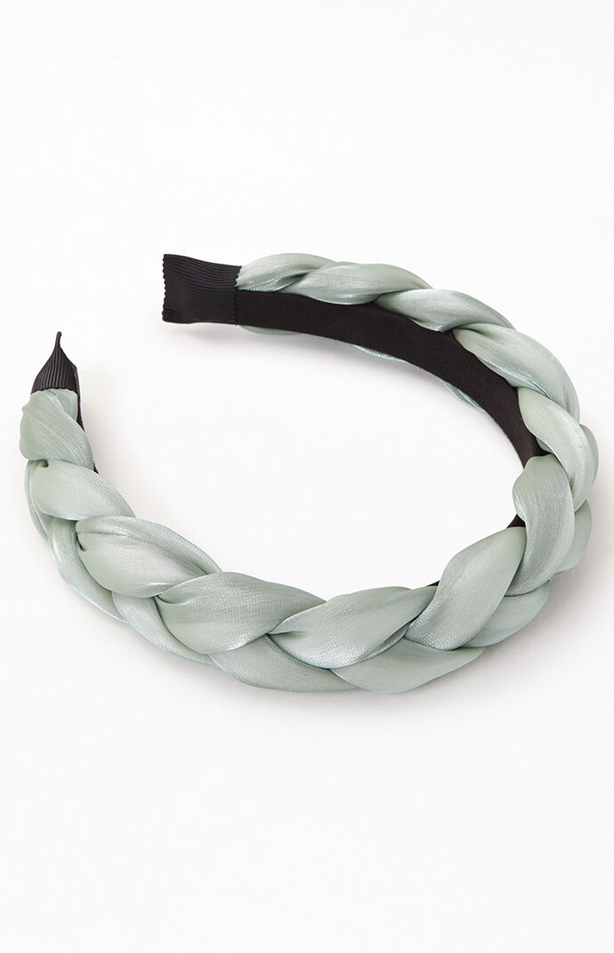 Sage Braided Satin Headband