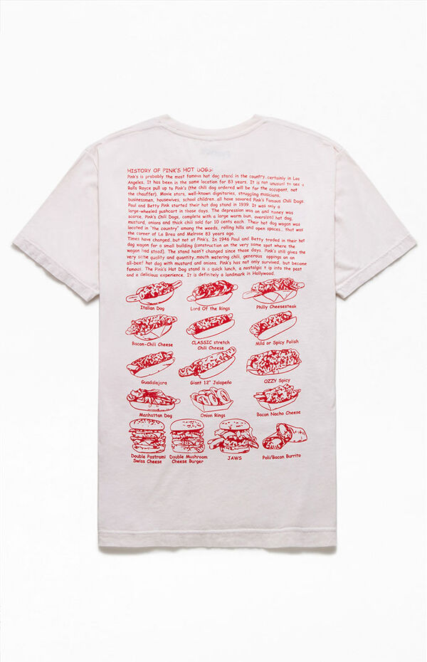 pink's hot dogs t shirt