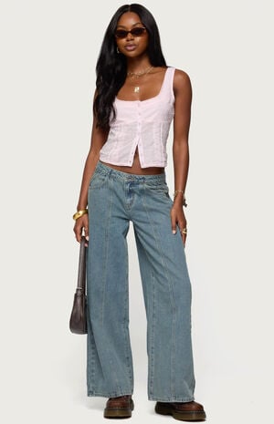 Embroidered Cotton Button Up Top image number 5