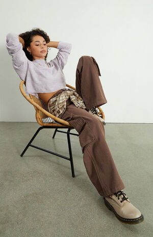 Eco Brown Baggy Cargo Pants image number 2