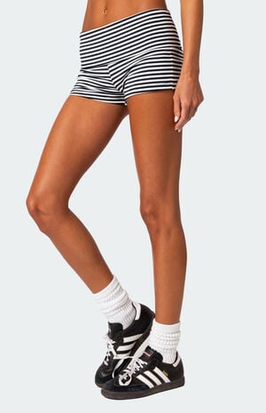 Striped Fold Over Shorts image number 4