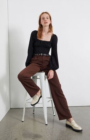 Bustier Woven Long Sleeve Top image number 3