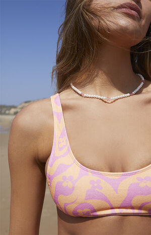 Pink Budding Scoop Cropped Bikini Top image number 2