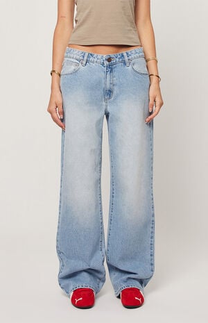 99 Kaia Worn Low Rise Baggy Jeans image number 1